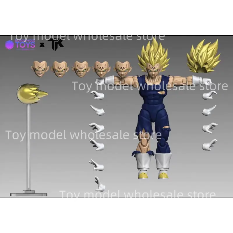 Black Hole Toys & TK Dragon Ball Z SHF Super Saiyan SSJ Majin Vegeta Battle Damage Vegeta Anime Action Figures Models Collector