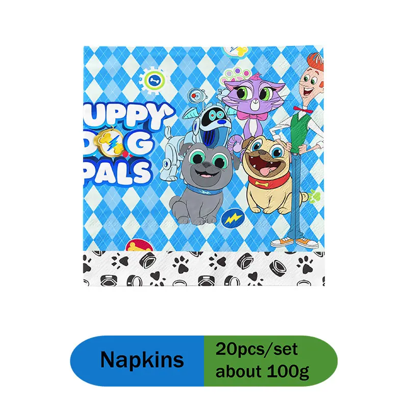MINISO Puppy Dog Pals Baby Shower Celebration Decorations Plates and Cups Kids Birthday Toys Balloons Supplies Banner Background