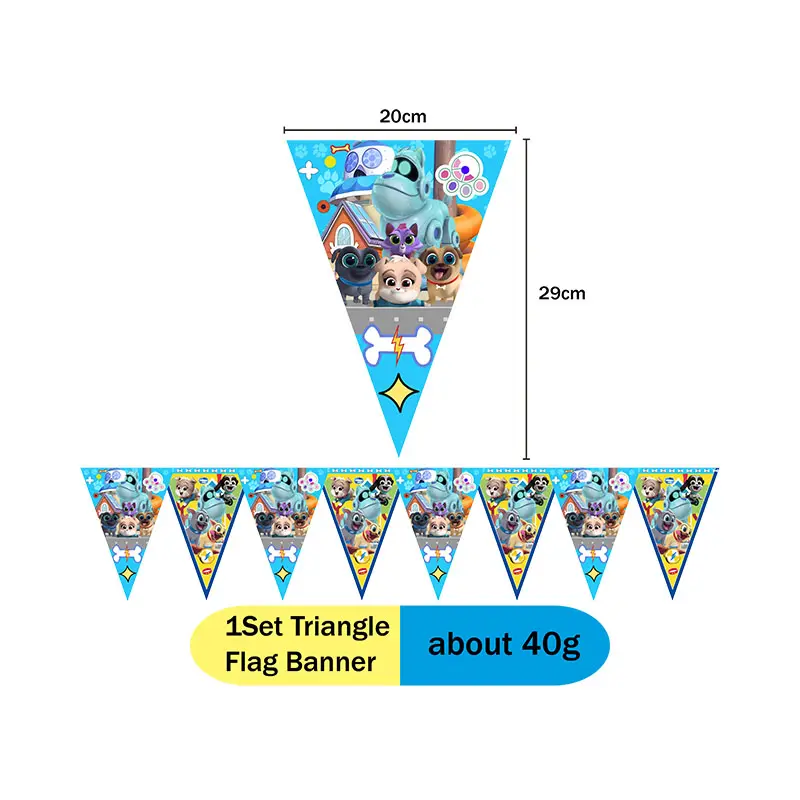 MINISO Puppy Dog Pals Baby Shower Celebration Decorations Plates and Cups Kids Birthday Toys Balloons Supplies Banner Background