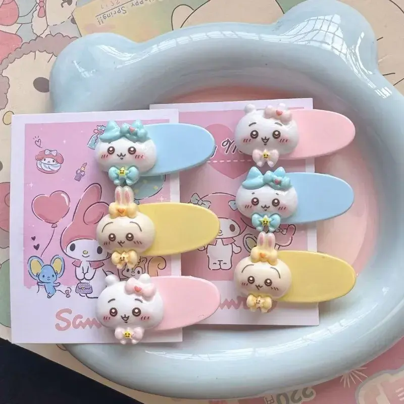 Chiikawa Cartoon Headdress Hair Accessories Duckbill Clip Oval Sweet Cute Girl Bangs Side Hair Accessories Cute Ji Hair Clip Toy