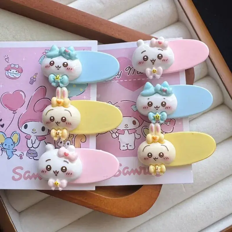 Chiikawa Cartoon Headdress Hair Accessories Duckbill Clip Oval Sweet Cute Girl Bangs Side Hair Accessories Cute Ji Hair Clip Toy