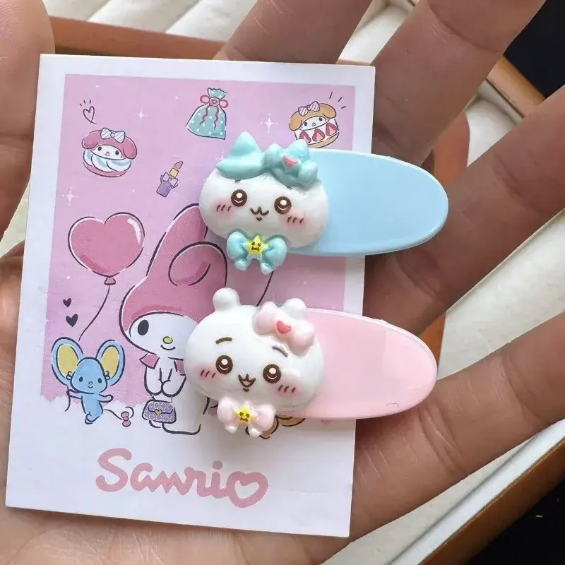 Chiikawa Cartoon Headdress Hair Accessories Duckbill Clip Oval Sweet Cute Girl Bangs Side Hair Accessories Cute Ji Hair Clip Toy