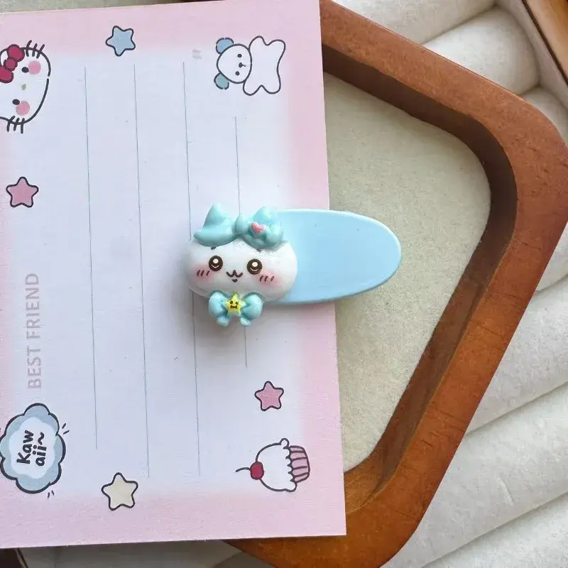 Chiikawa Cartoon Headdress Hair Accessories Duckbill Clip Oval Sweet Cute Girl Bangs Side Hair Accessories Cute Ji Hair Clip Toy