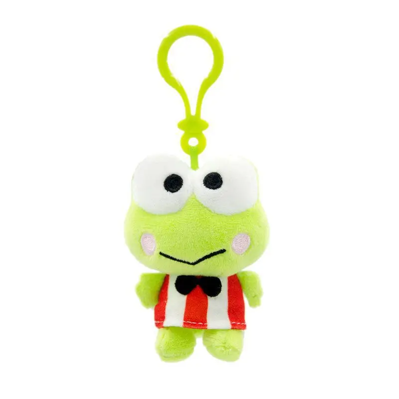 8CM cartoon Kerokero keroppi short plush doll keychain PP cotton stuffed doll school bag pendant decoration gift