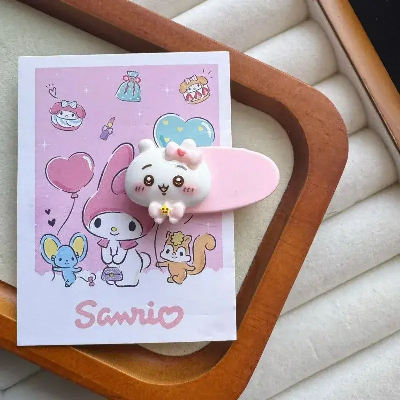 Chiikawa Cartoon Headdress Hair Accessories Duckbill Clip Oval Sweet Cute Girl Bangs Side Hair Accessories Cute Ji Hair Clip Toy