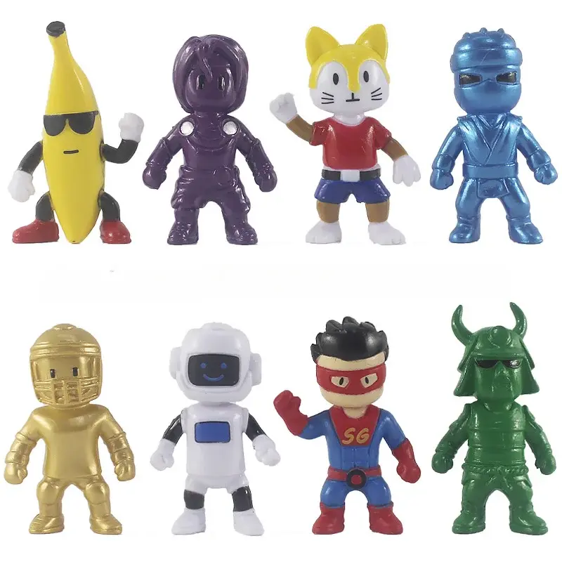 8pcs Stumble Guys Action Figure Kawaii Anime PVC Game Model Statue Set Multiplayer Type Collection Kid Birthday Xmas Gift Toy