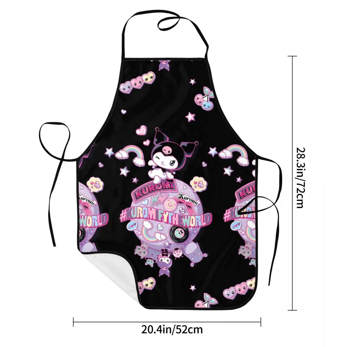 Kuromi Planet Aprons with Pocket for Men Women Chef Cooking Kitchen Apron Oil Proof Adjustable