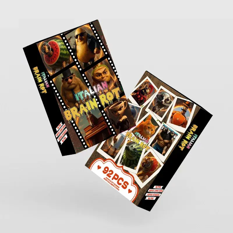 92pcs Tralalero Tralala Cards Tungtung Sahur Brainrot Anime Card Kids Party Game New Photo Collection Children Classic Toys Gift