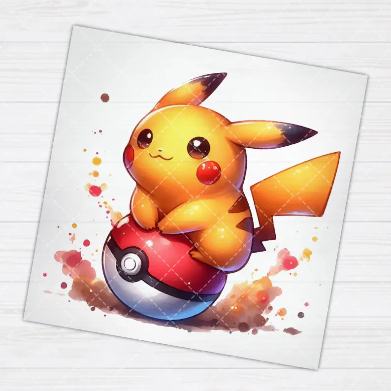 Japanese cartoon Pikachu Iron On Heat Transfer Stickers For Clothes DTF Pinted Vinyl Thermal Appliques Washable T-Shirt Decal