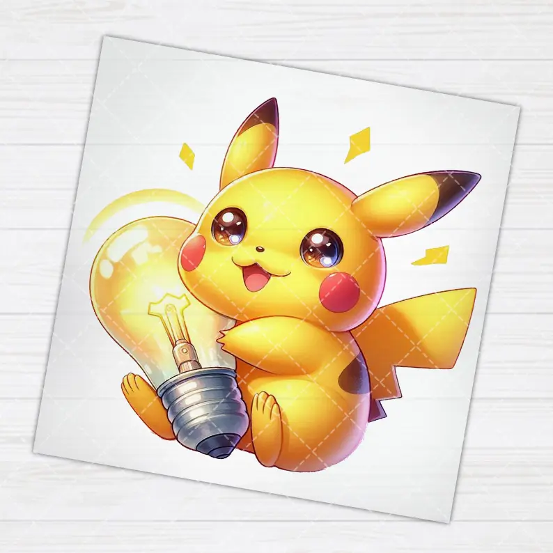Japanese cartoon Pikachu Iron On Heat Transfer Stickers For Clothes DTF Pinted Vinyl Thermal Appliques Washable T-Shirt Decal