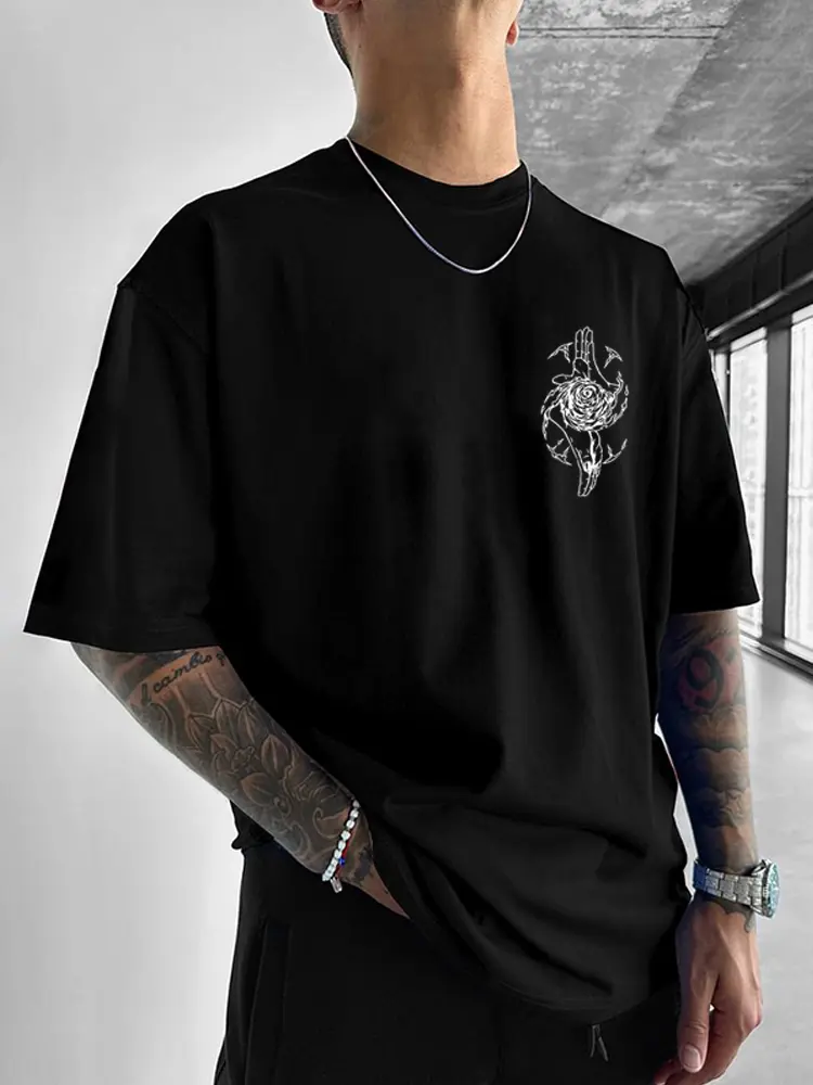 Jujutsu Kaisen Spell Return Printing Loose Cotton Short Sleeve T-Shirt Five Wushu Top