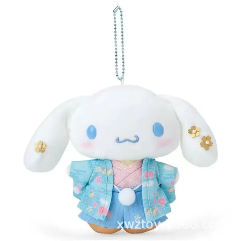 Kimono Hello Kitty Plush Doll Pendant Keychain Cartoon Kitty Cat Plush Keychains Bag Accessories Gifts Car Key Pendant