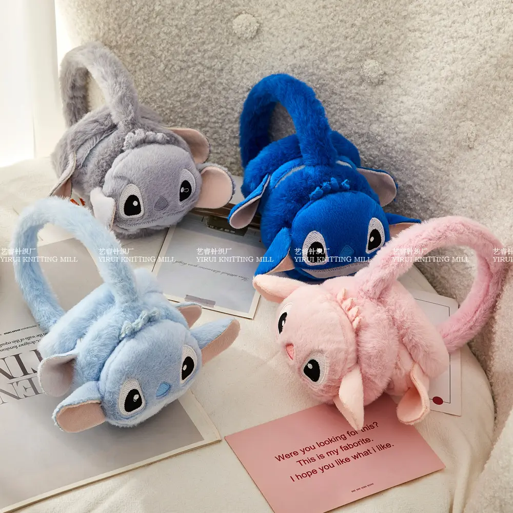 Stitch Plushes Ear Muffs Kids Anime Ear Cover for Winter Boys Girls Outdoors Warm Earmuffs Cold Proof Accessories Children Gift