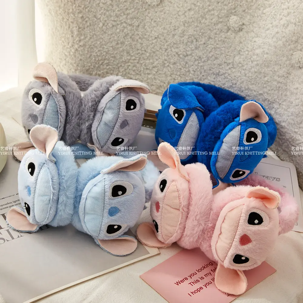 Stitch Plushes Ear Muffs Kids Anime Ear Cover for Winter Boys Girls Outdoors Warm Earmuffs Cold Proof Accessories Children Gift