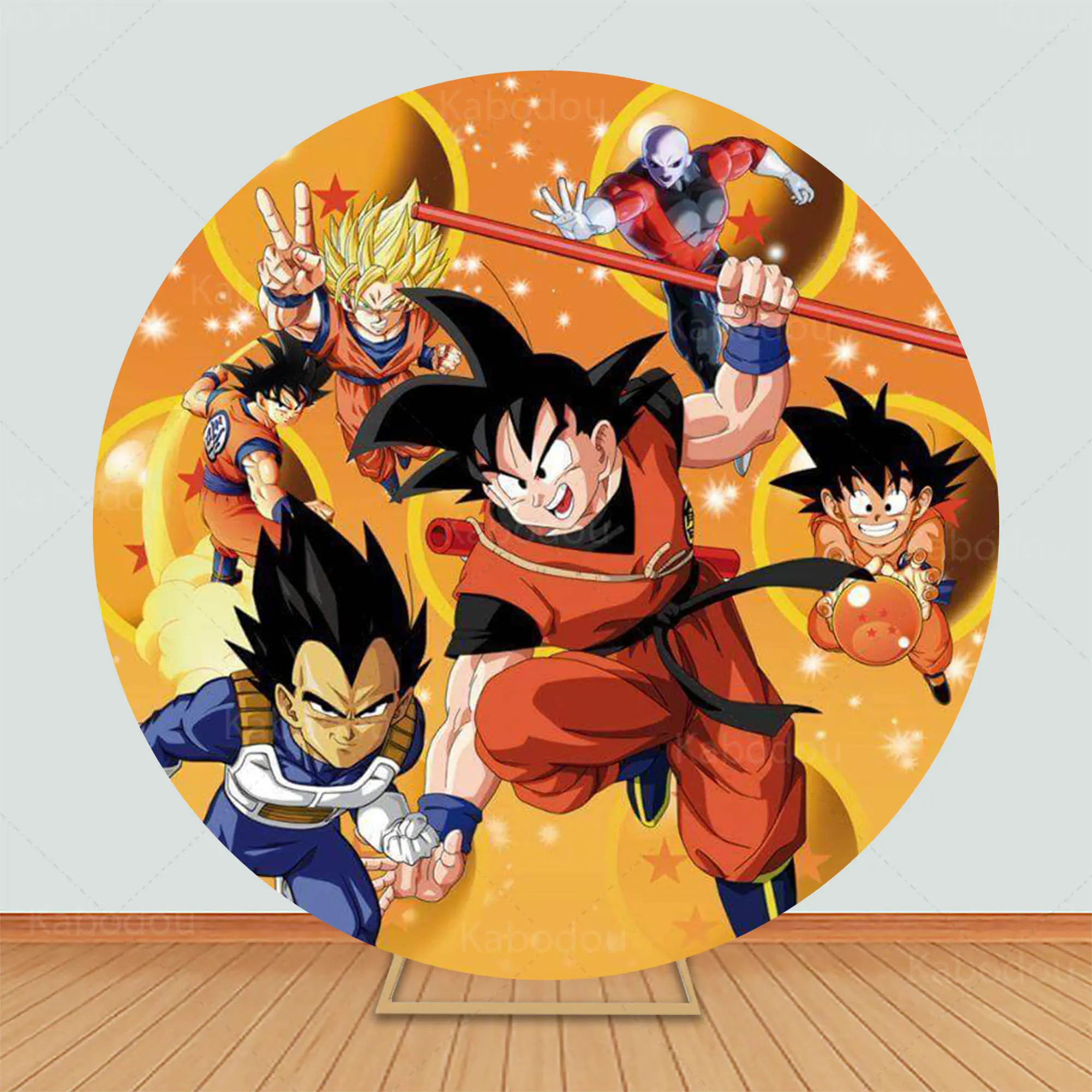Dragon Ball Round Backdrop Boys Birthday Party Decoration Baby Shower Circle Photography Background Poster Studio Prop
