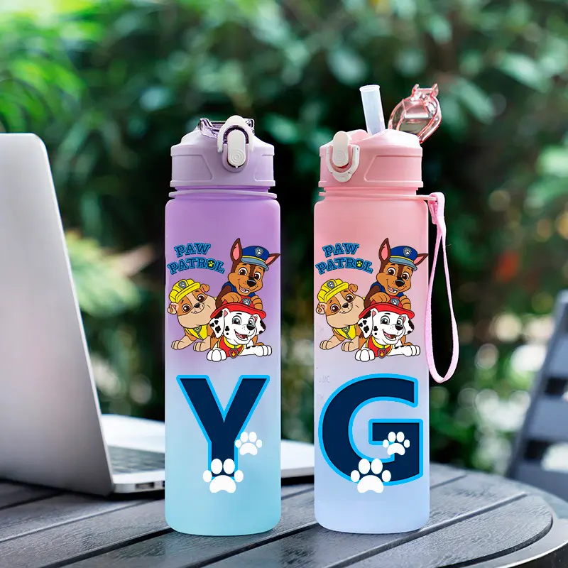 750ML PAW Patrol Cartoon Gradient Water Cup Portable Student Water Bottle Leak Proof Water Cup Marshall Chase Children's Gift