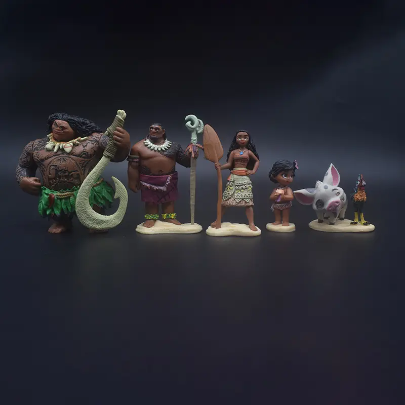 6Pcs/set Cartoon Movie Moana Action Figure Anime Moana Maui Chief Tui Doll Figurines Model Decoration Toys for Festive Gifts