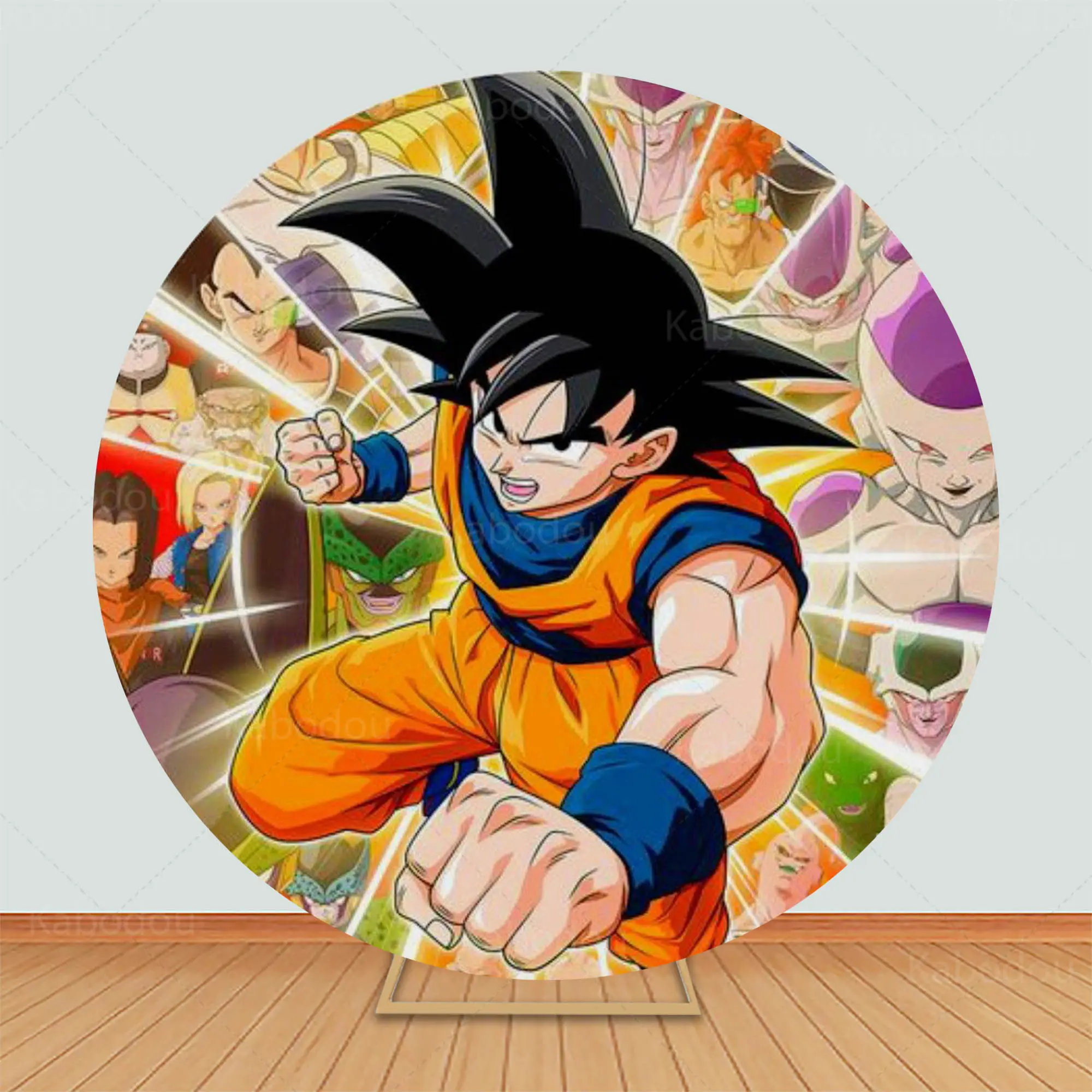 Dragon Ball Round Backdrop Boys Birthday Party Decoration Baby Shower Circle Photography Background Poster Studio Prop