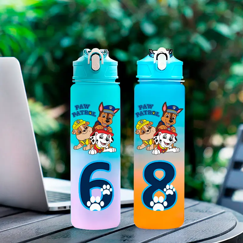 750ML PAW Patrol Cartoon Gradient Water Cup Portable Student Water Bottle Leak Proof Water Cup Marshall Chase Children's Gift