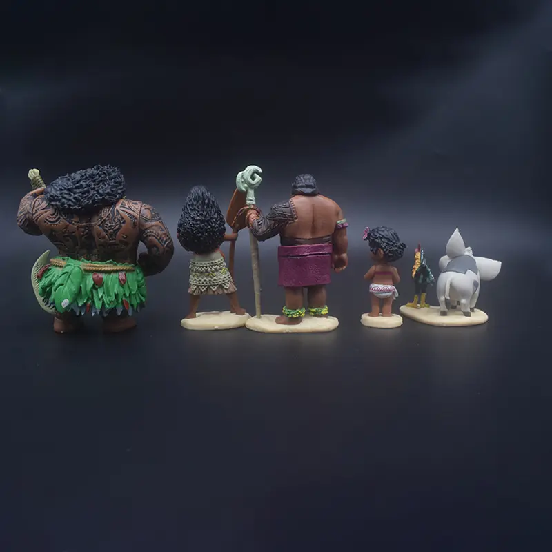 6Pcs/set Cartoon Movie Moana Action Figure Anime Moana Maui Chief Tui Doll Figurines Model Decoration Toys for Festive Gifts