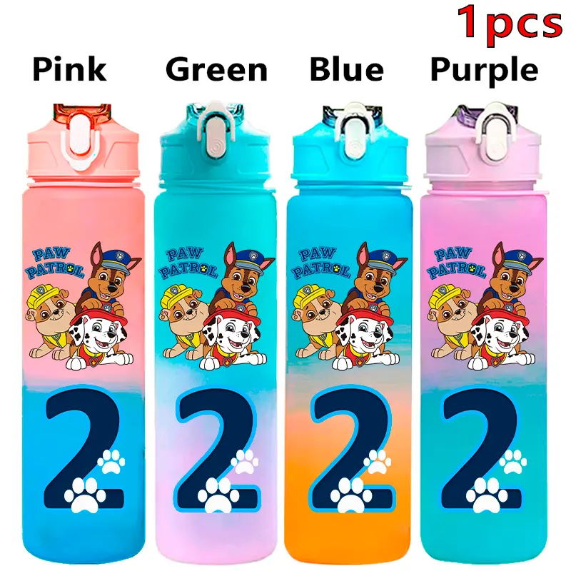 750ML PAW Patrol Cartoon Gradient Water Cup Portable Student Water Bottle Leak Proof Water Cup Marshall Chase Children's Gift