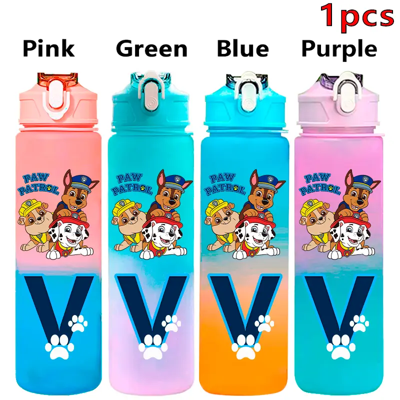 750ML PAW Patrol Cartoon Gradient Water Cup Portable Student Water Bottle Leak Proof Water Cup Marshall Chase Children's Gift