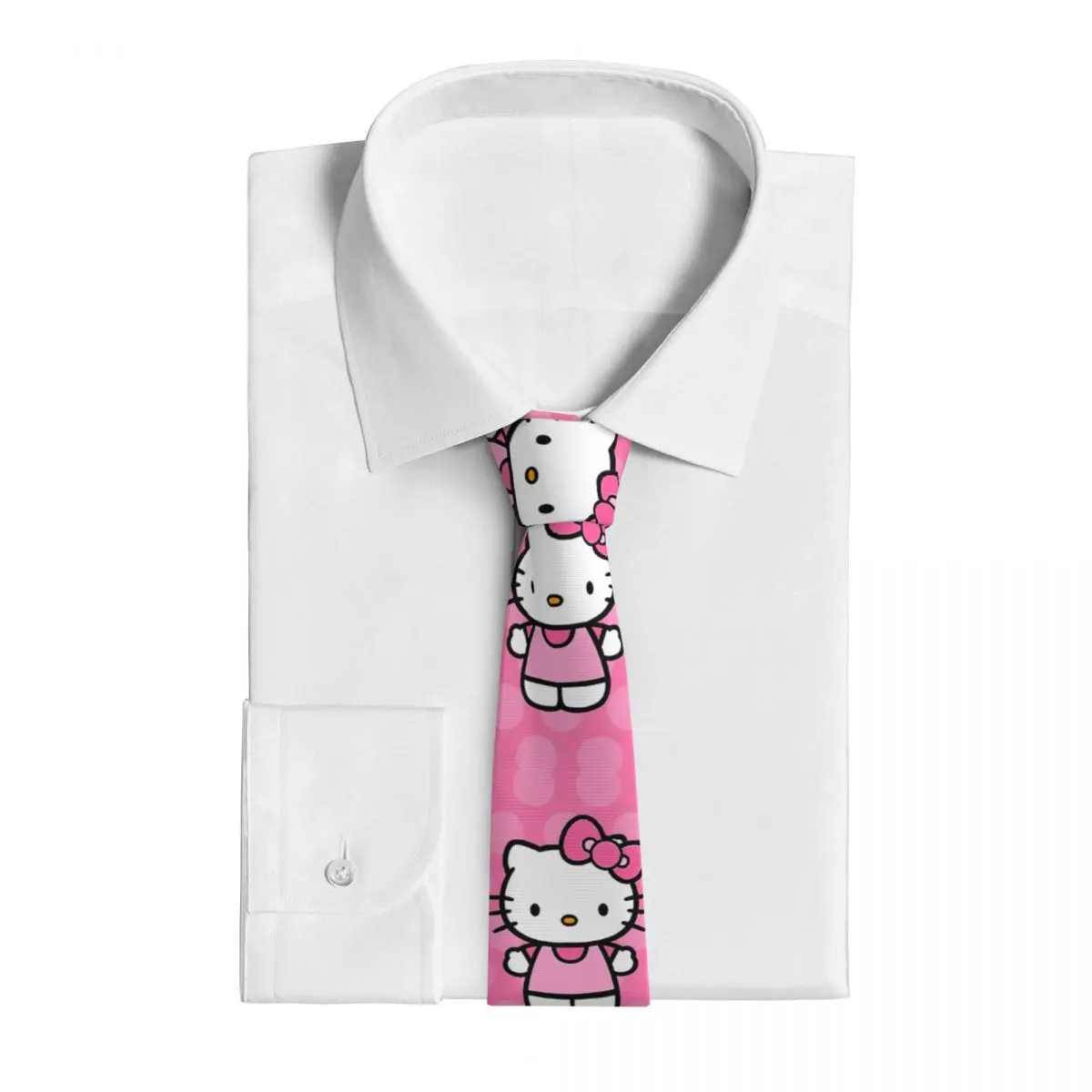 Hello Kitty Necktie Unisex 8 cm Cute Cartoon Neck Ties for Men Fashion Wide Suits Accessories Gravatas Wedding Cosplay Props