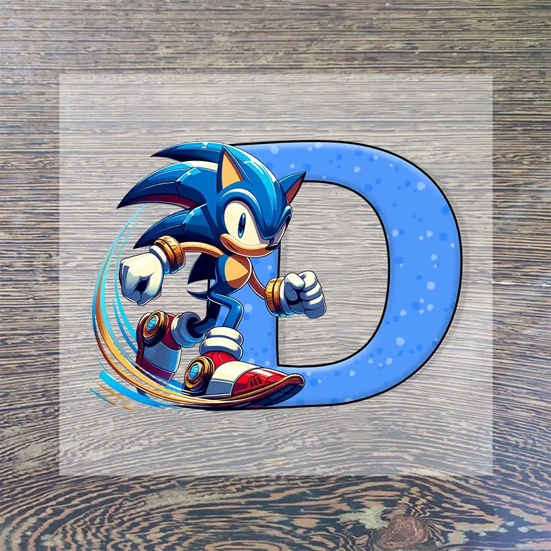 Sonics Letter Iron on Patches for Clothing Anime Cartoon DIY Hoodie T-shirt Heat Transfer Patch Clothes Custom Vinyl Stickers