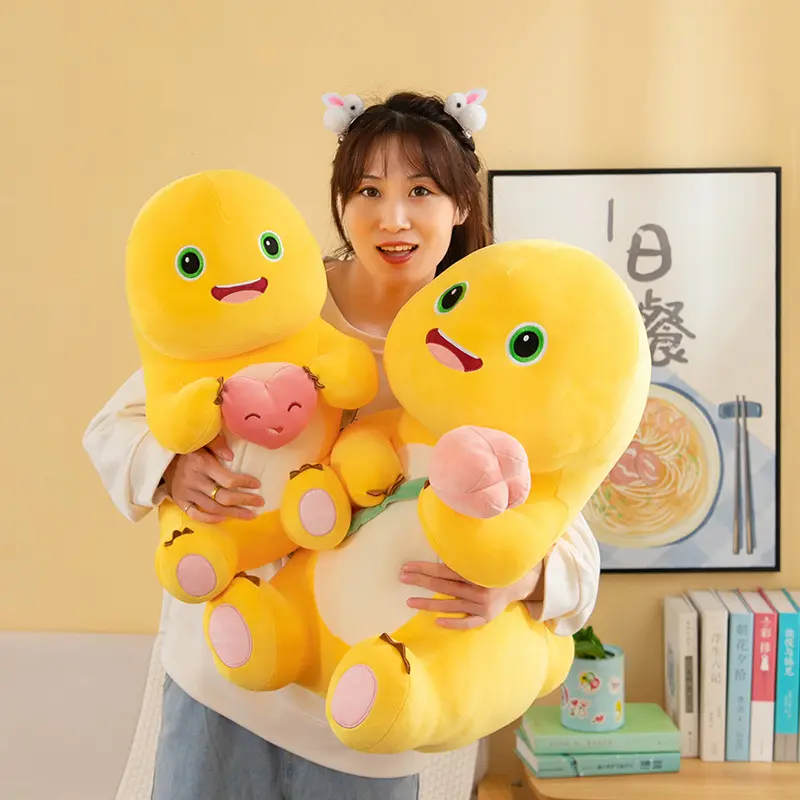 Hot Tiktok Plush Doll Love Yellow Embracing Flower Milk Dragon Dinosaur Doll Cute Plush Stuffed Pillow Soft Doll Birthday Gift