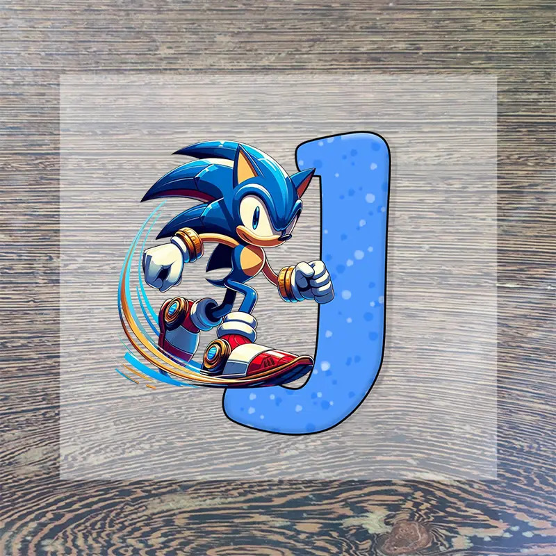Sonics Letter Iron on Patches for Clothing Anime Cartoon DIY Hoodie T-shirt Heat Transfer Patch Clothes Custom Vinyl Stickers