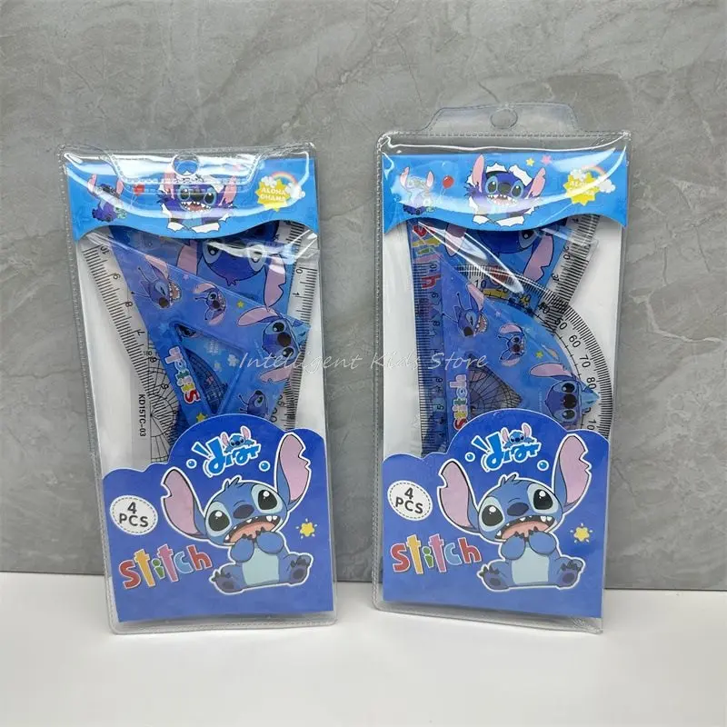 1Set Disney Stitch Creative Ruler Sets Student Study Stationery Rulers Triangle Protractor School Supplies Wholesale Kid Gift