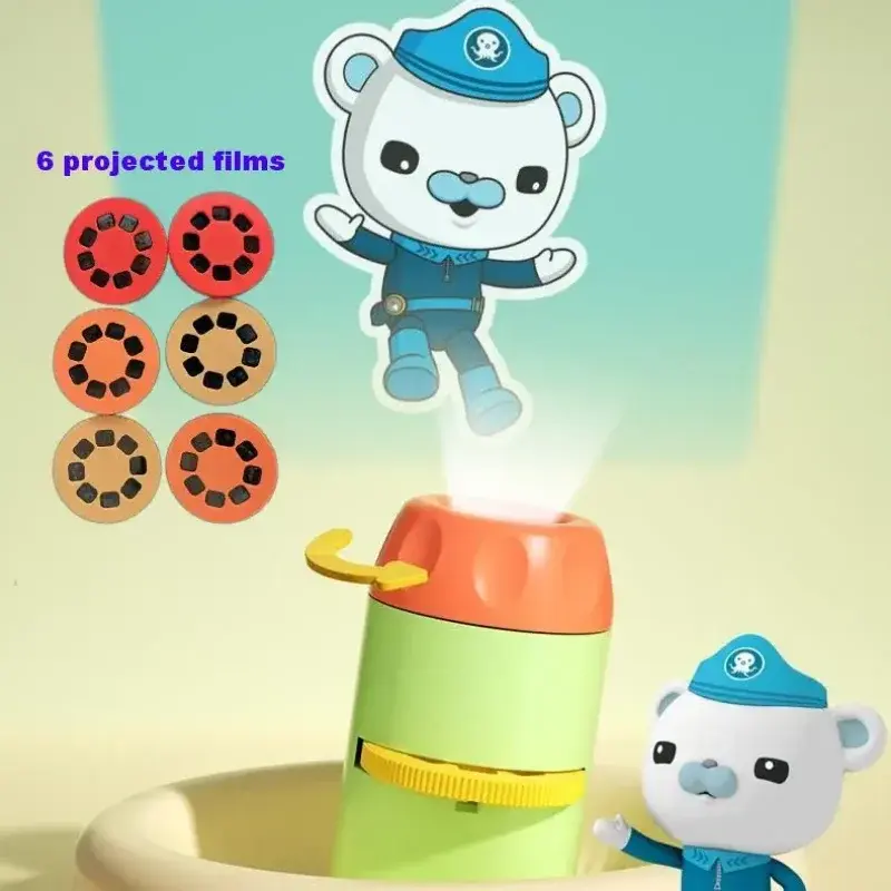 Original Octonauts Projection Flashlight Bedtime Learning Story Kawaii Anime Action Figure Clear Pattern Projection Lamp Gift