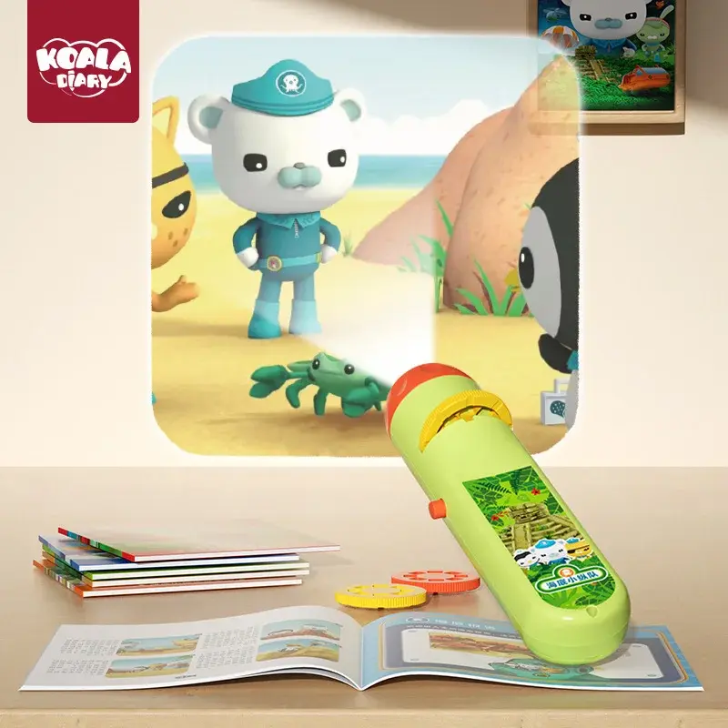 Original Octonauts Projection Flashlight Bedtime Learning Story Kawaii Anime Action Figure Clear Pattern Projection Lamp Gift