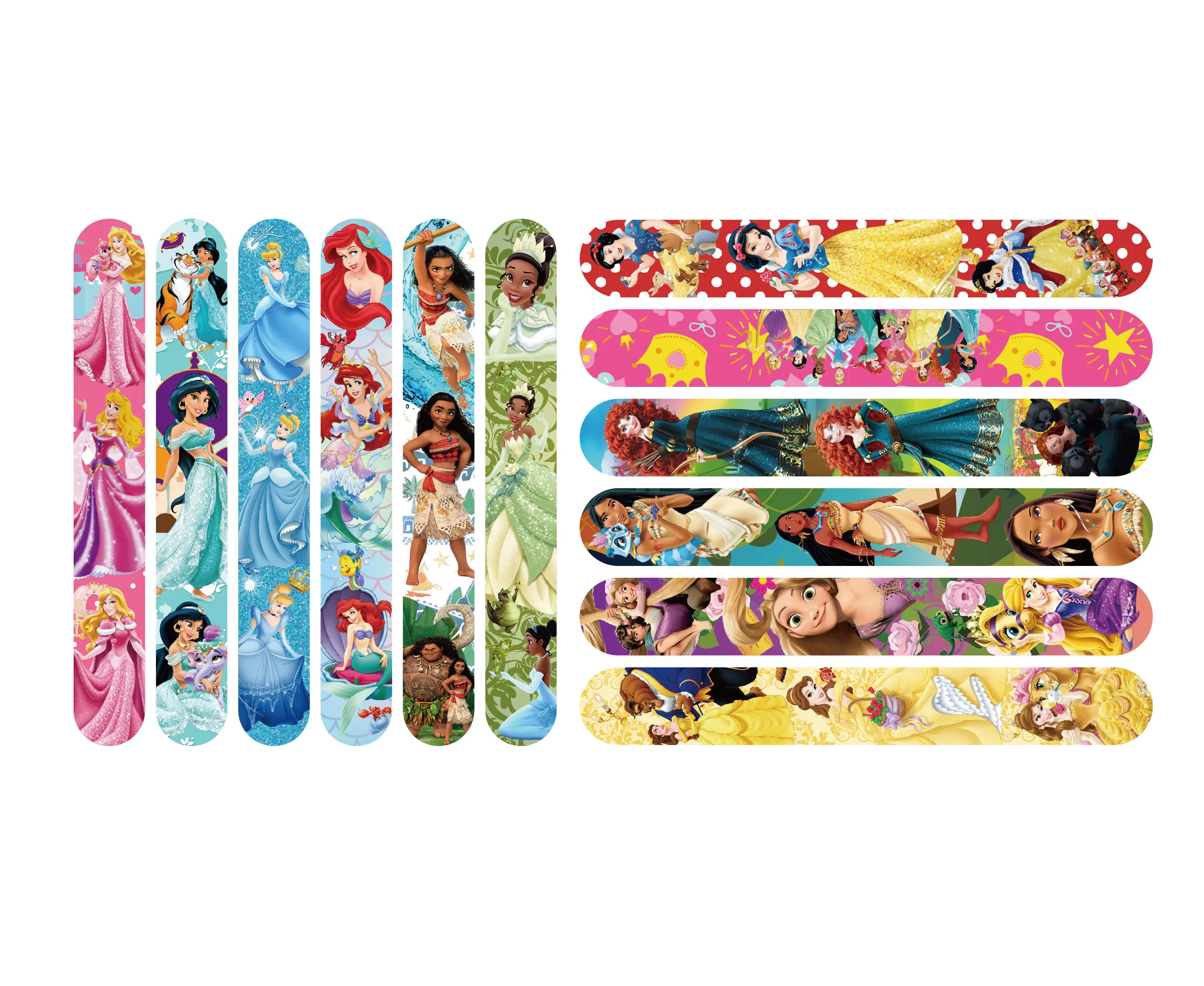 12Pcs/Set Frozen Princess Series Bracelet PVC Snap Circle Cartoon Moana Pat Circle Bracelet Children Fun Gifts Children Toys