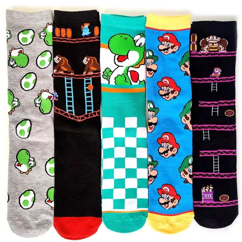 41 Style Cartoon Game Super Mario Bros Socks Odyssey Yoshi Tube Socks Unisex Cosplay Adult Socks