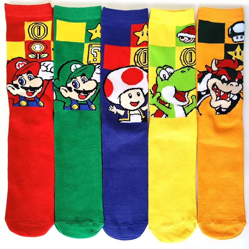 41 Style Cartoon Game Super Mario Bros Socks Odyssey Yoshi Tube Socks Unisex Cosplay Adult Socks