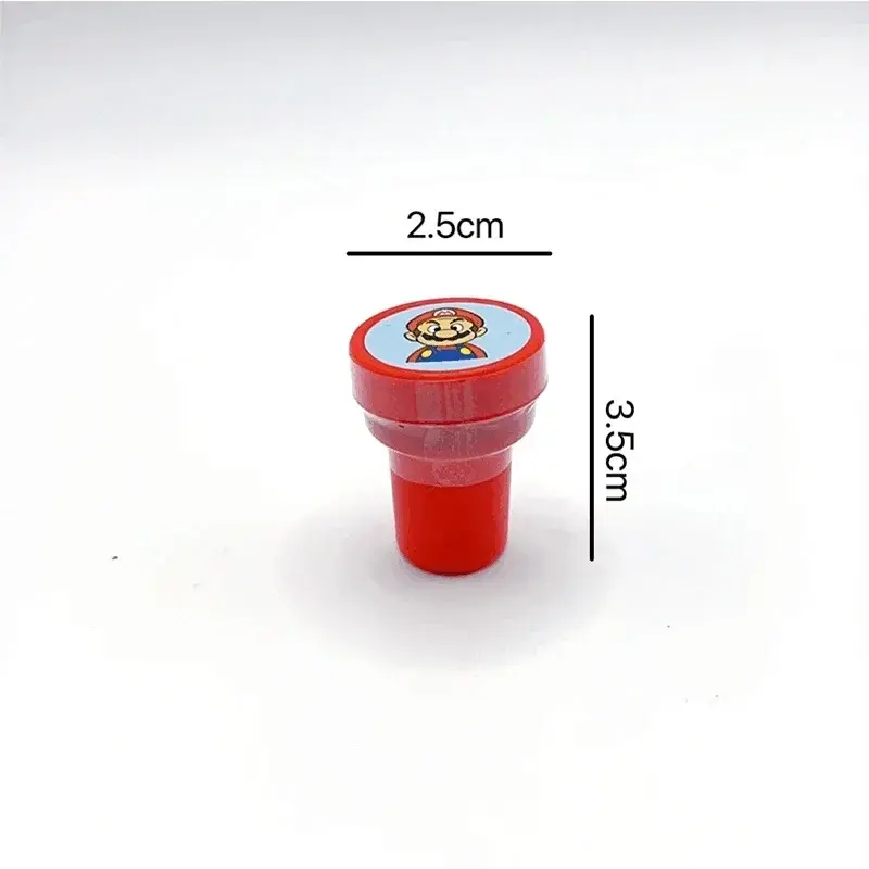 12pcs Super Marios Bros Cartoon Toy Signet Anime Pattern Seal Stamper Painting Photo Album Decoration Birthday Gift