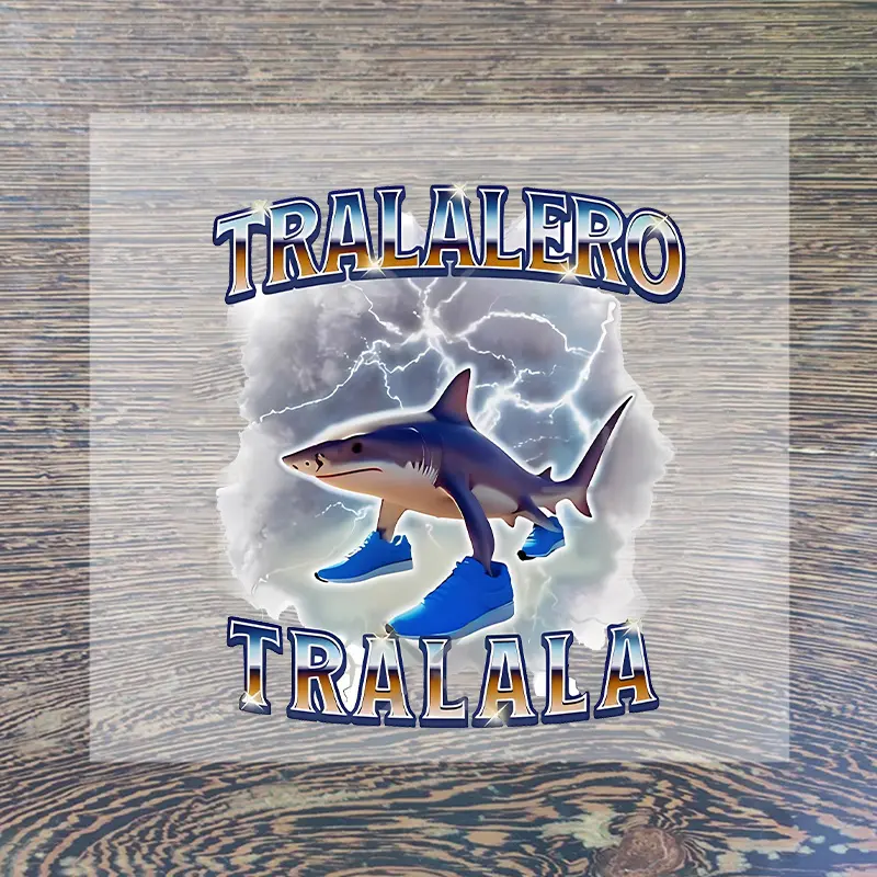 Tralalero Tralala Iron on Patches Anime Tungtung Sahur Brainrot Heat Transfer Stickers New Bags Clothes DIY Appliques Decor Gift