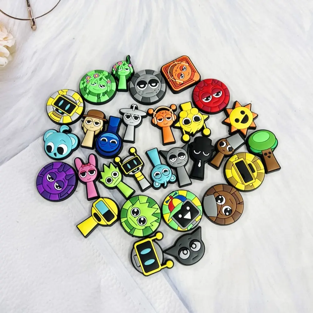 30pcs Sprunki Shoe Charms for DIY Cartoon Shoe Buckle Decoration for Shoe Charm Accessories Kids Party Gift Shoes Decorations