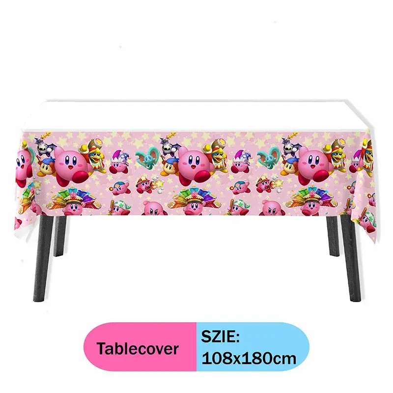 Kirby:Star Allies Theme Party Disposable Tableware Paper Plate Cup Tablecloth Baby Shower Kids Birthday Party Decor Supplies