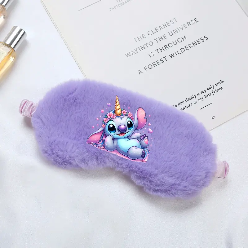 Lilo & Stitch Disney Sleeping Mask Sleeping Blindfold Soft Plush Eye Masks Eye Cover Plush Mask Eyepatch Nap Health Eye Cover