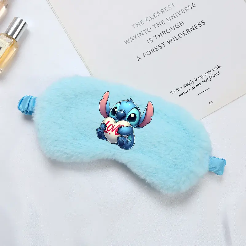 Lilo & Stitch Disney Sleeping Mask Sleeping Blindfold Soft Plush Eye Masks Eye Cover Plush Mask Eyepatch Nap Health Eye Cover
