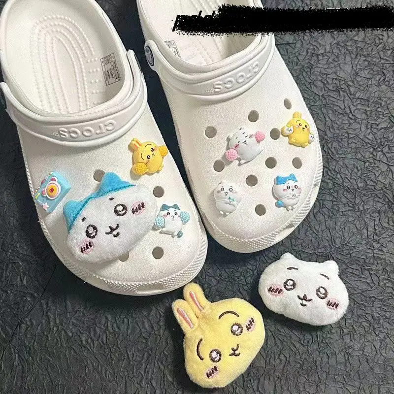 New Cartoon Cute Chiikawas Clogs Shoe Buckle Kawaii ハチワレ Hachiware うさぎ USAG ちいかわ Shoe Flower Shoe Buckle Decorative Accessories