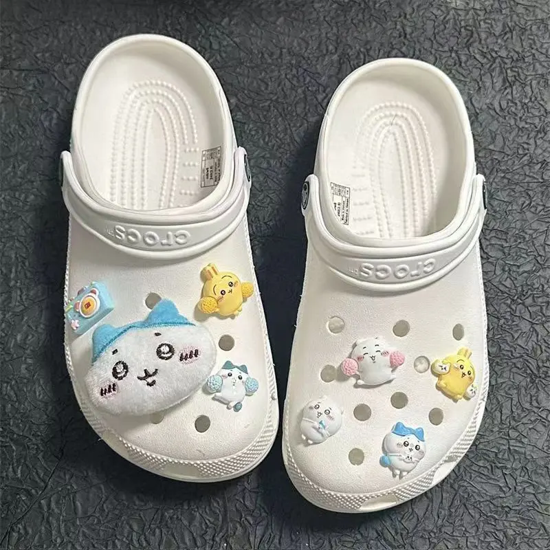 New Cartoon Cute Chiikawas Clogs Shoe Buckle Kawaii ハチワレ Hachiware うさぎ USAG ちいかわ Shoe Flower Shoe Buckle Decorative Accessories