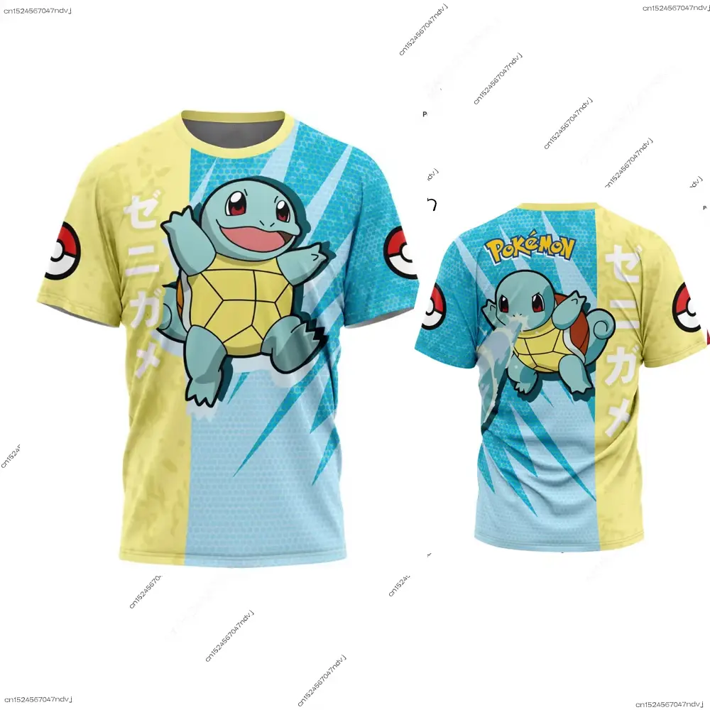 2025 New Pokemon T-shirt Pikachu Kids T-shirt Summer Adult Men/Women Anime Short Sleeve Tops Casual Fashion Clothing