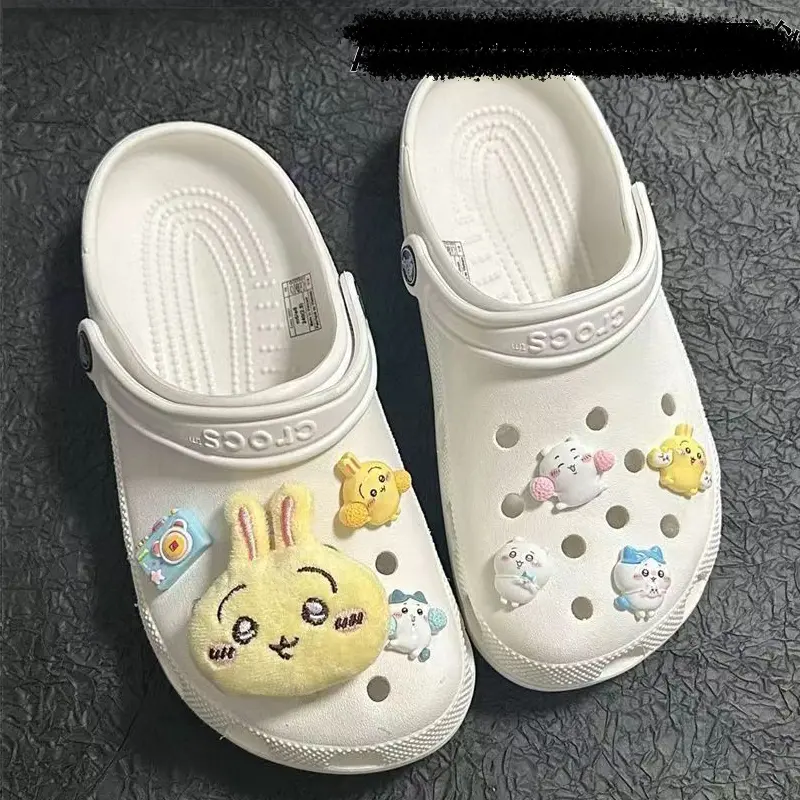 New Cartoon Cute Chiikawas Clogs Shoe Buckle Kawaii ハチワレ Hachiware うさぎ USAG ちいかわ Shoe Flower Shoe Buckle Decorative Accessories
