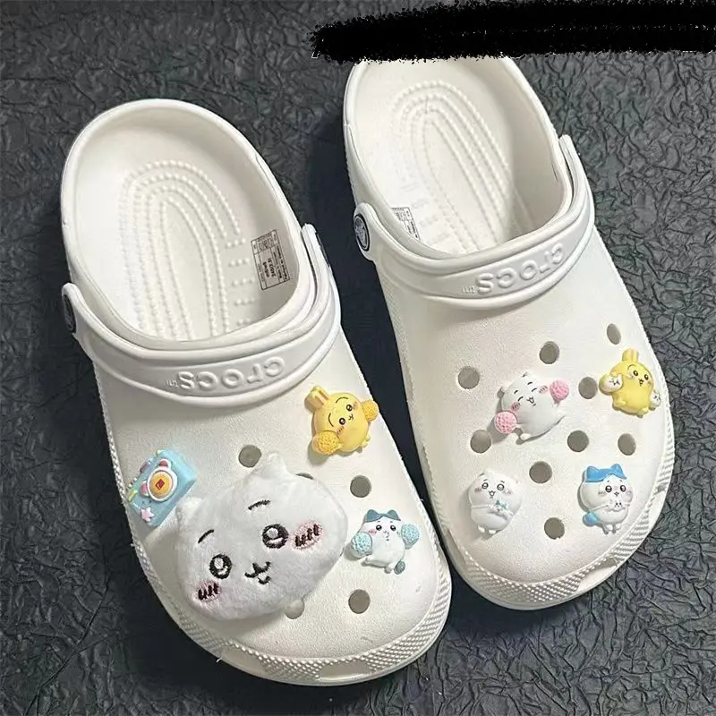 New Cartoon Cute Chiikawas Clogs Shoe Buckle Kawaii ハチワレ Hachiware うさぎ USAG ちいかわ Shoe Flower Shoe Buckle Decorative Accessories