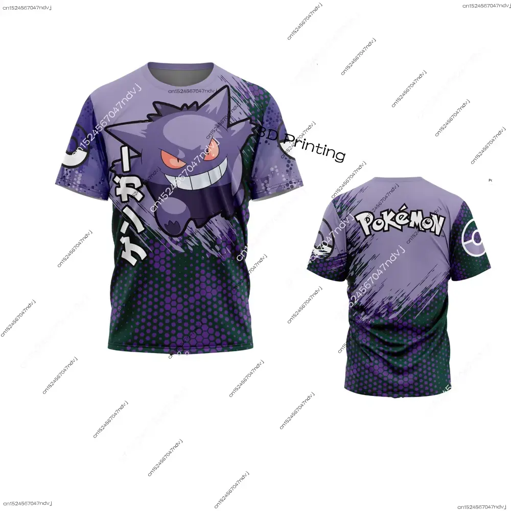 2025 New Pokemon T-shirt Pikachu Kids T-shirt Summer Adult Men/Women Anime Short Sleeve Tops Casual Fashion Clothing