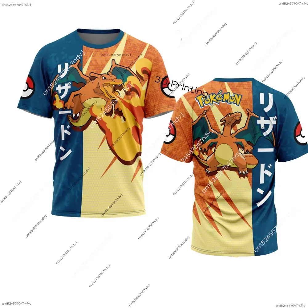 2025 New Pokemon T-shirt Pikachu Kids T-shirt Summer Adult Men/Women Anime Short Sleeve Tops Casual Fashion Clothing