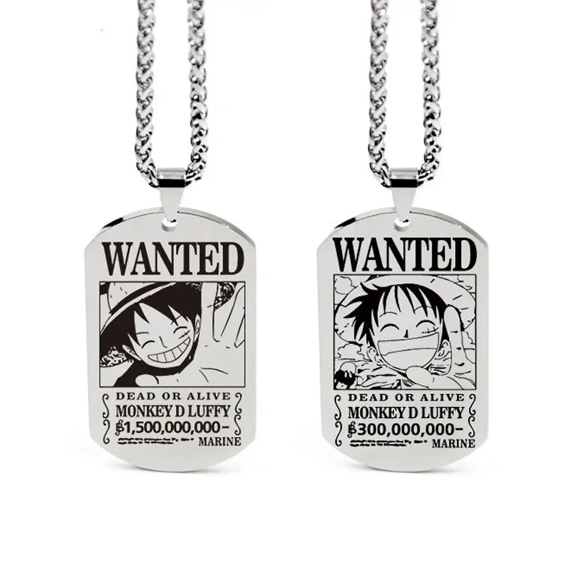 One Piece Pendant Women Necklace Japanese Anime Accessories Cosplay Luffy Zoro Sanji Manga Titanium Jewelry Men Neck Chain Gift